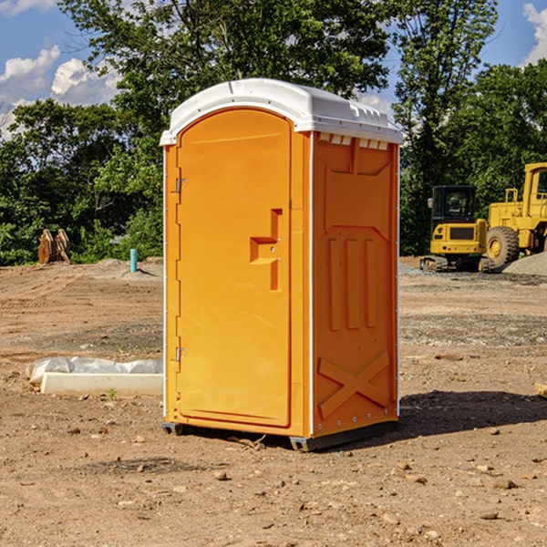 how often are the portable restrooms cleaned and serviced during a rental period in Forest